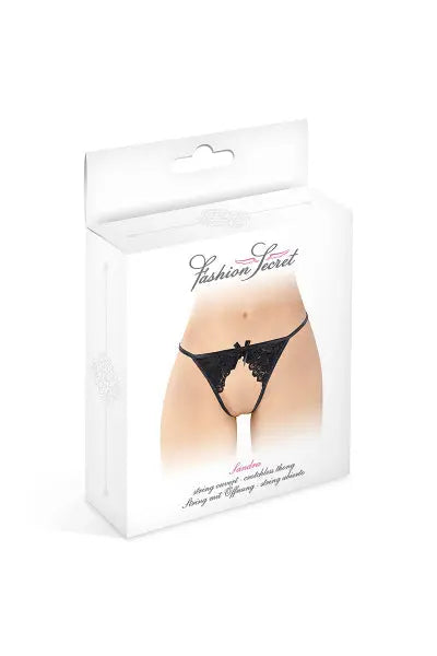 String ficelle ouvert Sandra noir - Fashion Secret Fashion Secret