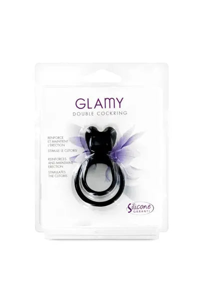 Double Cockring noir Glamy Glamy