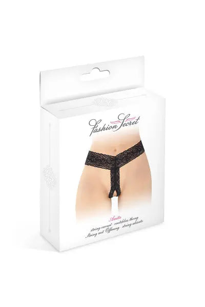 String ouvert Anita noir - Fashion Secret Fashion Secret