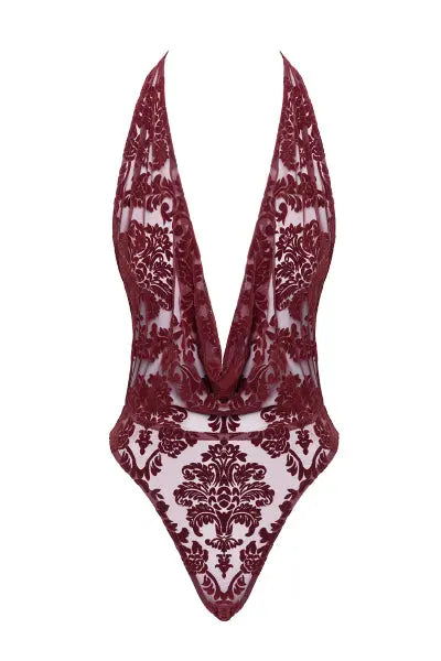 Body en tulle floqué Kink Royal F386 - Noir Handmade Noir HandMade