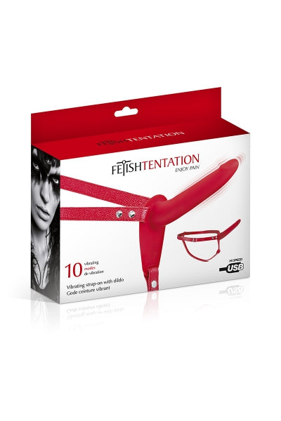 Gode ceinture rouge vibrant Fetish Tentation Fetish Tentation