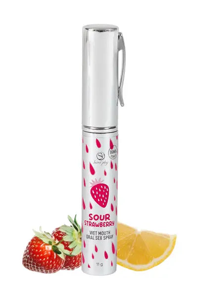Spray sexe oral et bouche humide à la fraise acide Secret Play