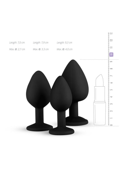 Kit entrainement 3 Butt plugs noir - Easy Toys EasyToys