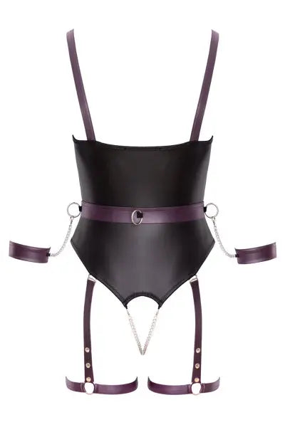 Body à jarretelles ouvert avec menottes - Cottelli Bondage Cotelli Bondage