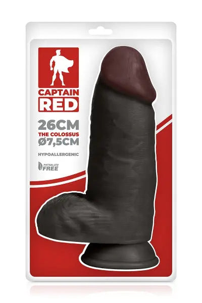 Gode XXL Colossus Black 26 x 7,5 cm - Captain Red Captain red