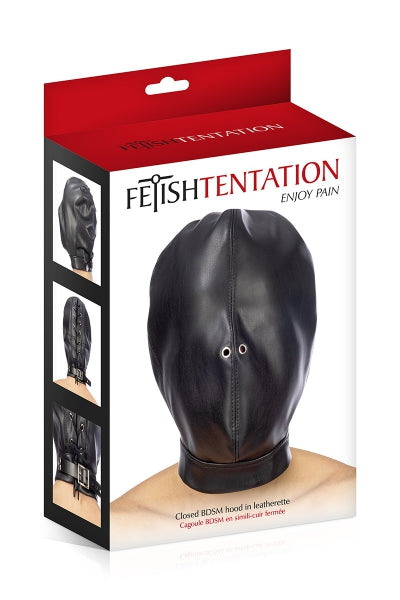 Cagoule BDSM fermée simili cuir - Fetish Tentation Fetish Tentation
