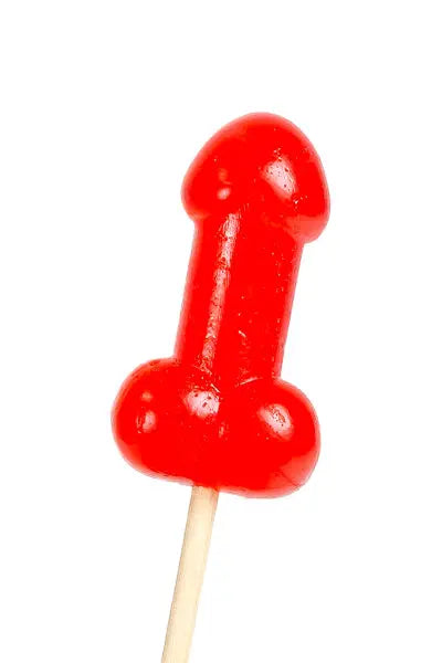 Présentoir de 40 sucettes pénis à la cerise avec effet chauffant épicé Secret Play