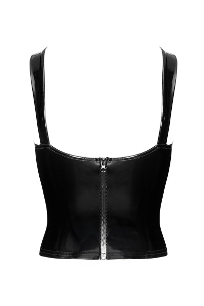 Corset en vinyle Dominae F379 - Noir Handmade Noir HandMade