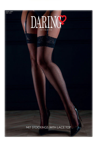 Bas résille Net Stockings with Lace Top - Daring Intimates