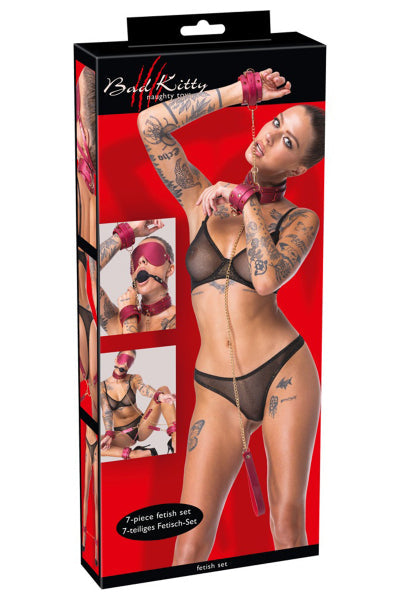 Ensemble 7 pièces Fetish SM rose -  Bad Kitty Bad Kitty