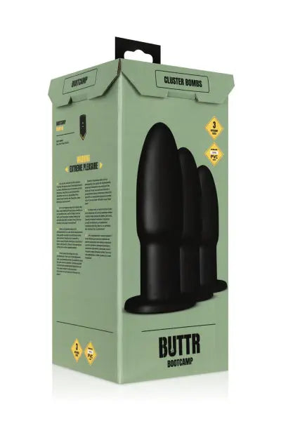 Kit entrainement anal 3 plugs Cluster Bombs - Buttr BUTTR
