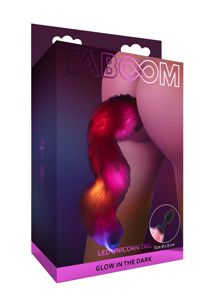 Plug anal Licorne avec queue lumineuse - Taboom Taboom