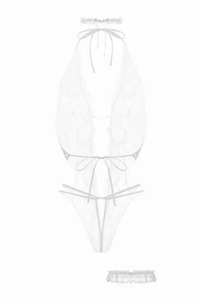 Ensemble body ouvert Renee blanc - Christine Christine